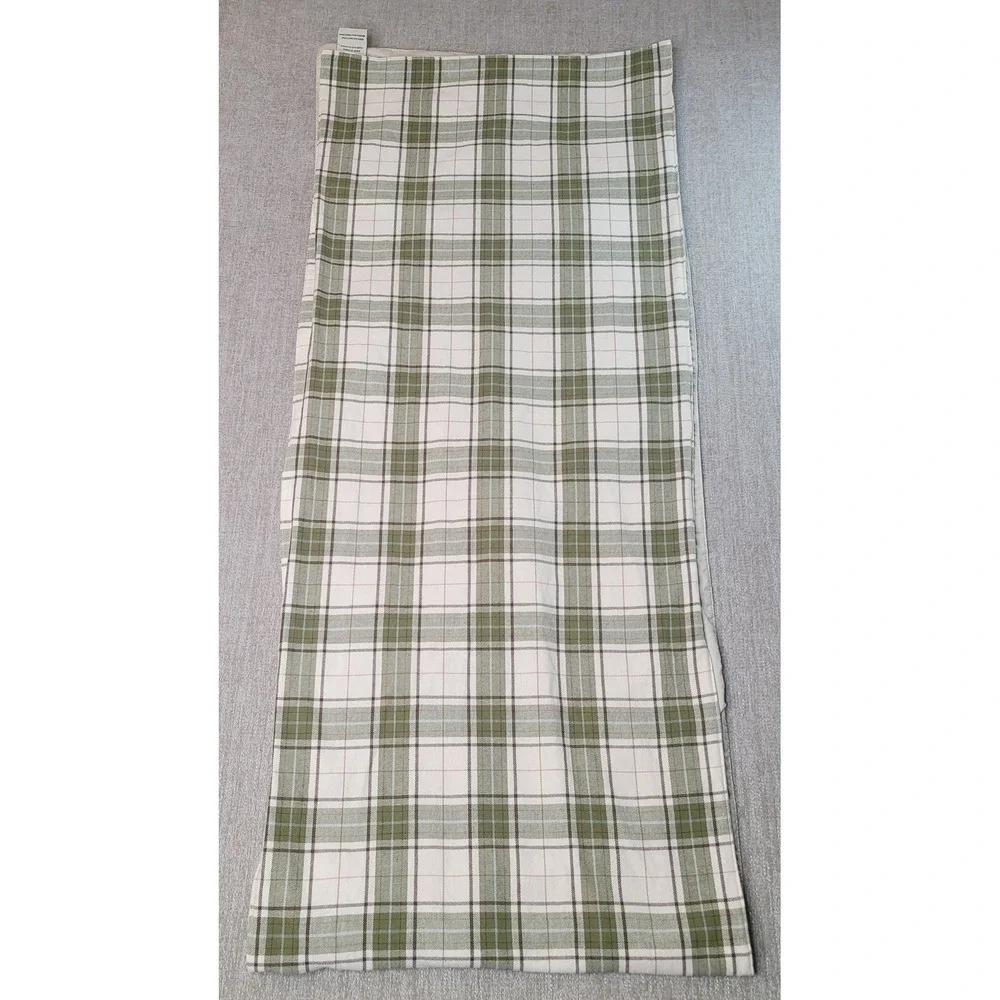 Pottery Barn 2010 Green Plaid Table Runner Placemats Napkins 9pcs Farmhouse RARE